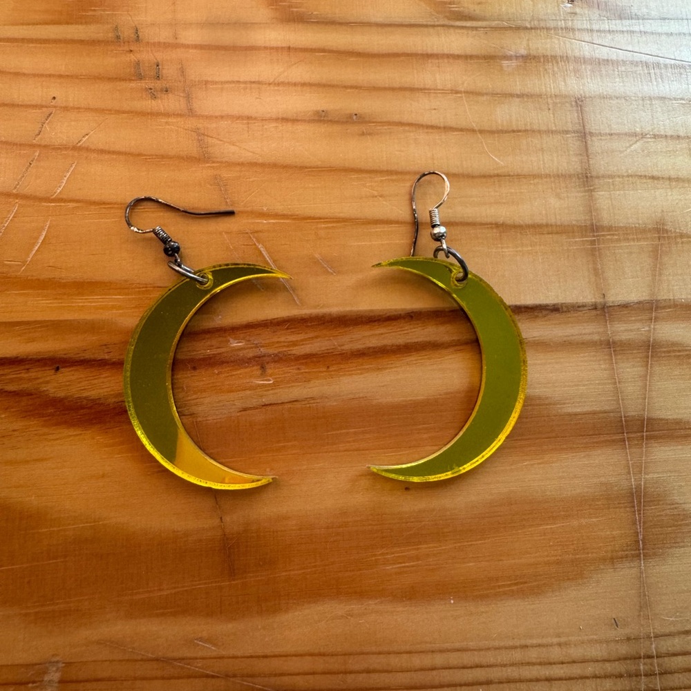 Reflective Crescent Moon Earrings